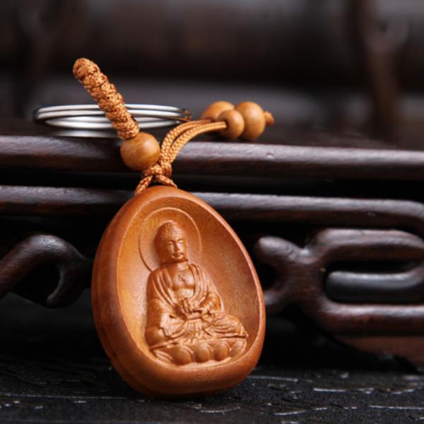 복숭아나무 불교 부처님 키링 열쇠고리 아미타불 이미지
