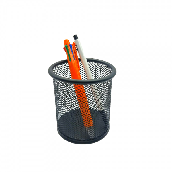 블랙컬러 책상 원형 연필꽂이 연필꽃이 펜꽂이 필기구정리함 색연필 볼펜꽂이 연필통 이미지