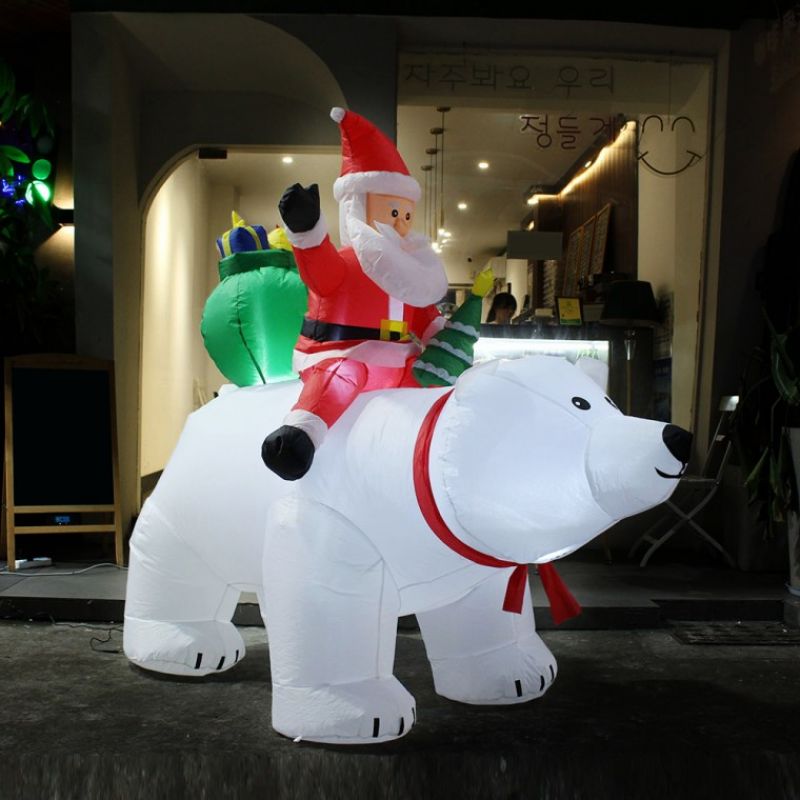LED 에어벌룬 대형 산타와 북극곰 에어산타 170cm 이미지
