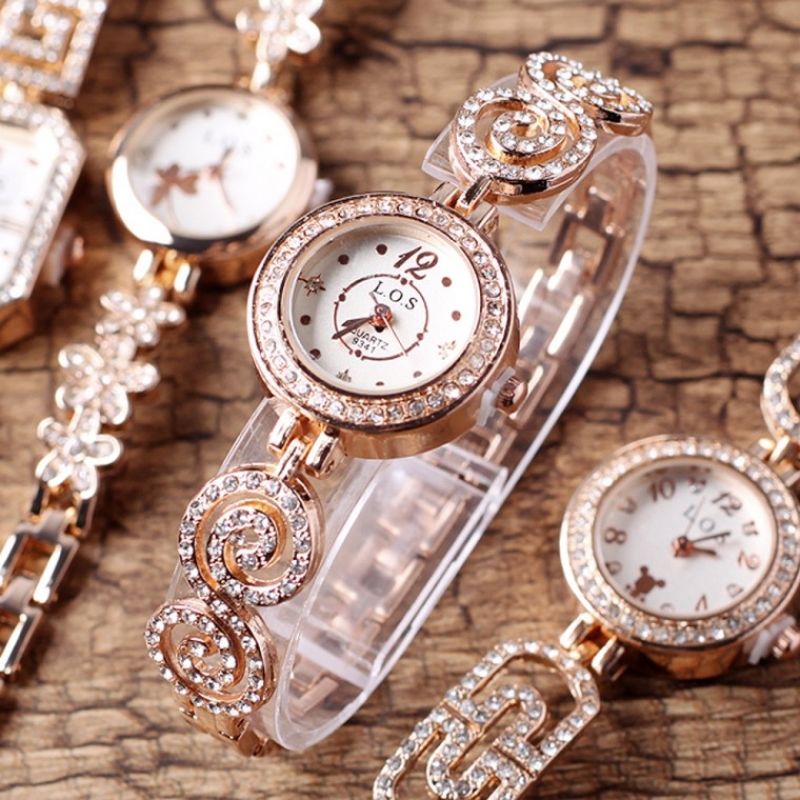 큐빅 러블리 팔찌 겸용 손목시계 생활방수 여성시계 이미지