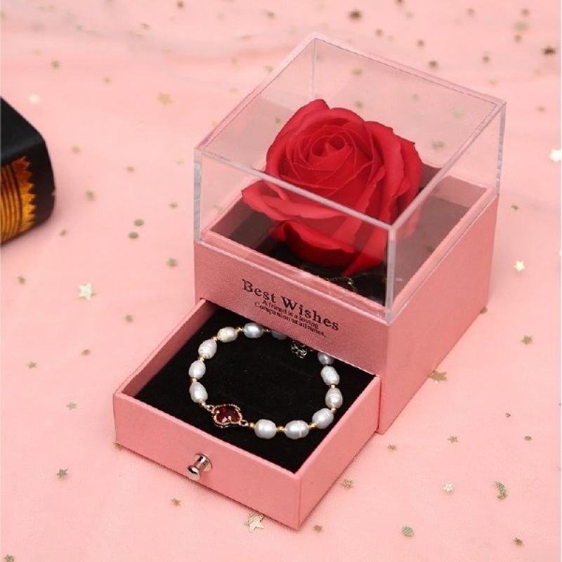 [가디언블루] 럭셔리 장미 주얼리케이스 프로포즈 반지 목걸이 케이스 선물상자 보석함 이미지