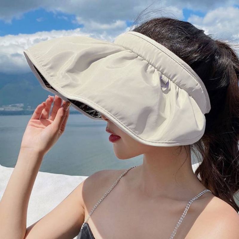 여성 휴대용 챙 자외선차단 햇빛차단 선캡 모자 이미지