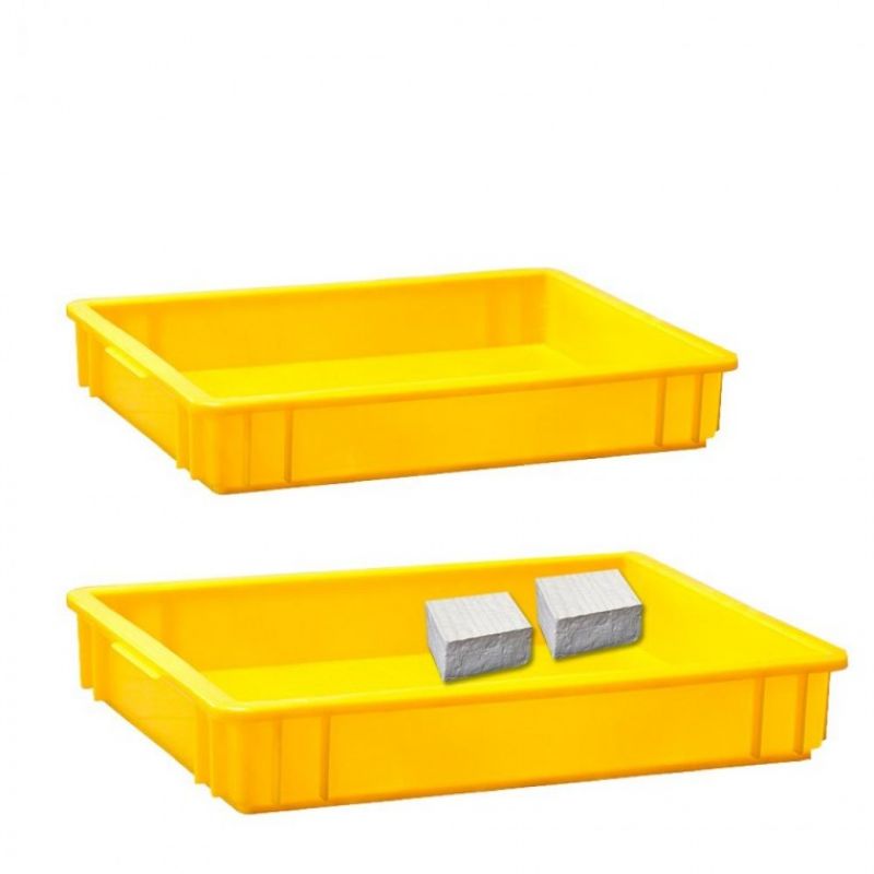 플라스틱 두부 상자 노란 운반 박스 가래떡 사각 20개 이미지