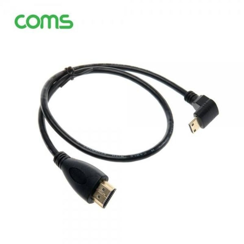 Coms HDMI HDMI(Mini) 케이블 30cm MIni HDMI 하향 꺾임 이미지