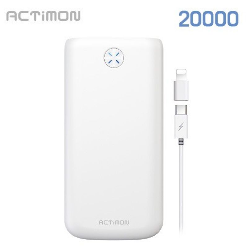 [후니케이스] 엑티몬 USB 2 포트 보조배터리 20000mAh ( C Cable + 8  이미지