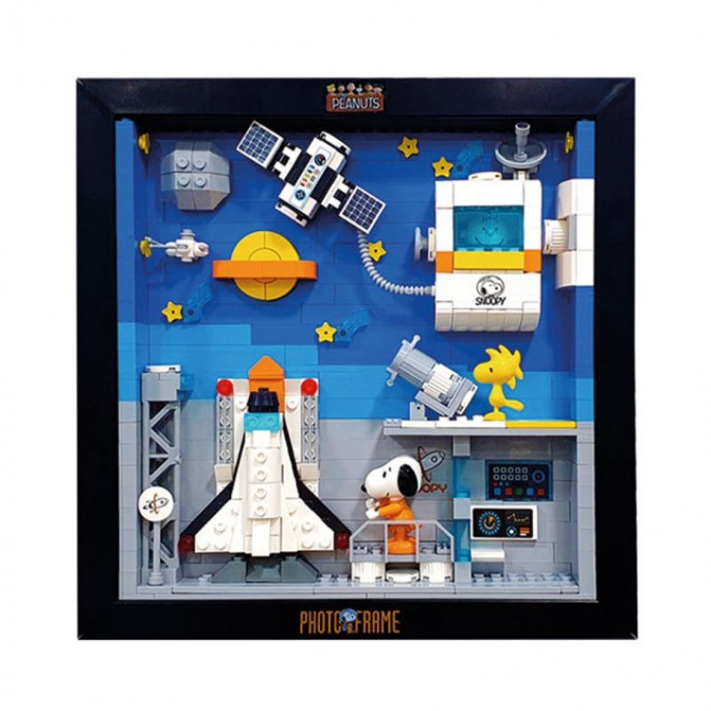 아카데미 스누피 포토프레임 우주여행 레고 호환 블록 (피규어 3개 포함) 이미지