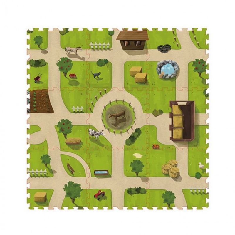 EVA 시골마을 농장놀이 퍼즐매트9P-R 층간소음 완화 놀이방 보온효과 놀이방매트 이미지