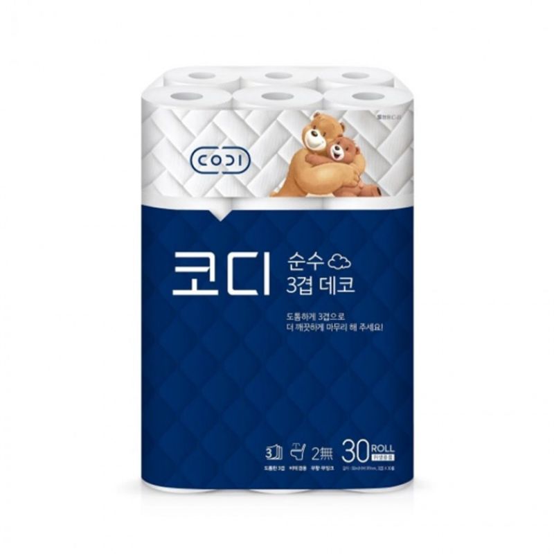 코디 순수 3겹 화장지 30M x 30롤 이미지