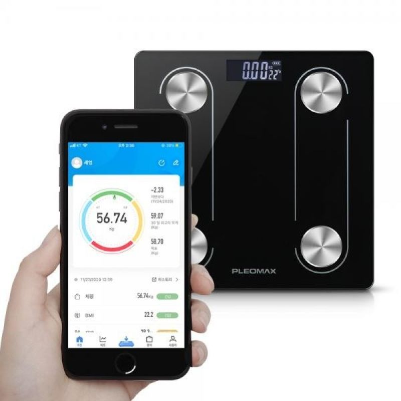 플레오맥스 스마트 체중계 앱연동 동시케어 가정용측정기 PM-IB90 이미지