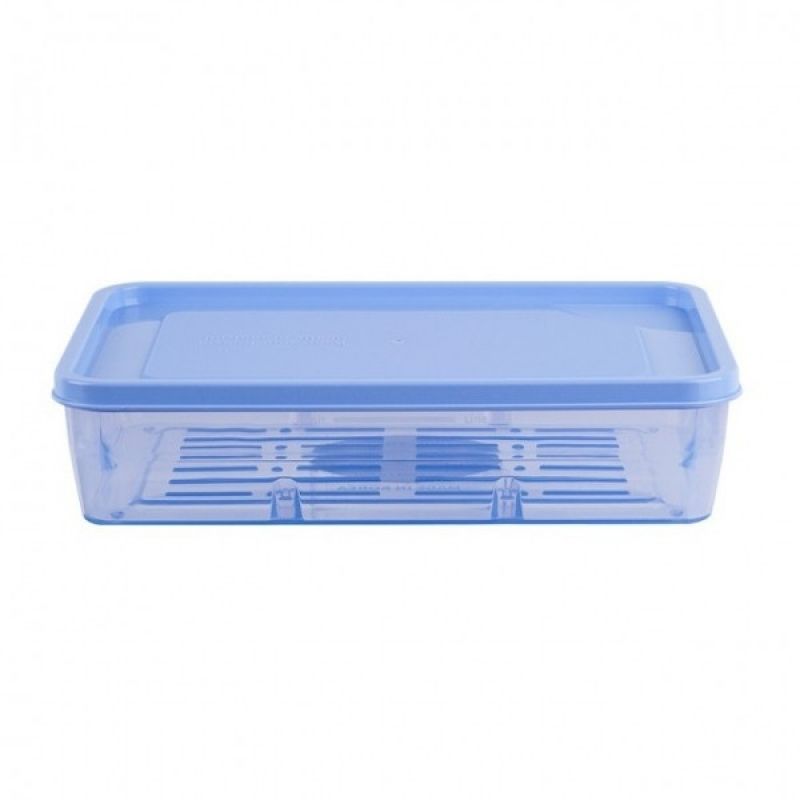 플라스틱용기 냉동실 밀폐용기-650ml 블루 말랑한 모듈형 직사각밀폐기 이미지