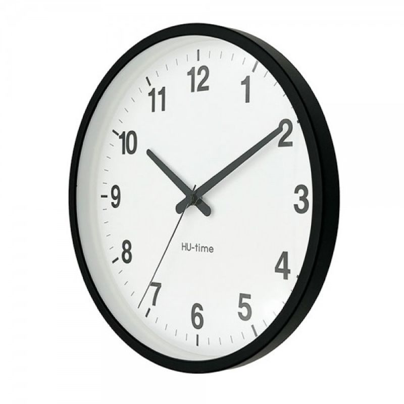 시계 휴타임 저소음 벽시계 벽걸이 인테리어용품 25cm 블랙 벽시계 이미지