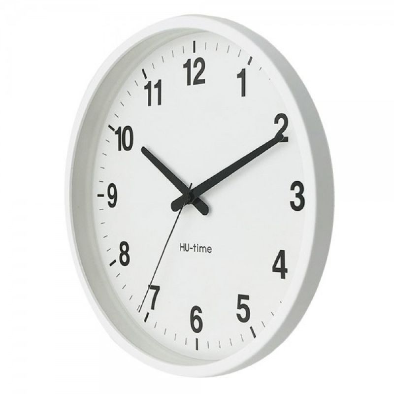 시계 휴타임 저소음 벽시계 인테리어용품 25cm 화이트 벽시계 이미지