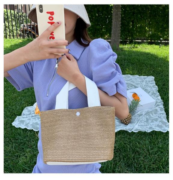 라탄 미니 여름 토트 핸드 백 가방 에코백 이미지