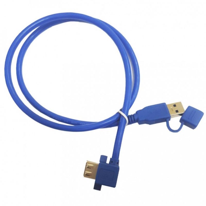 USB3.0 AM-AF연장케이블 0.8M ㄱ자형 블루 USB케이블 이미지
