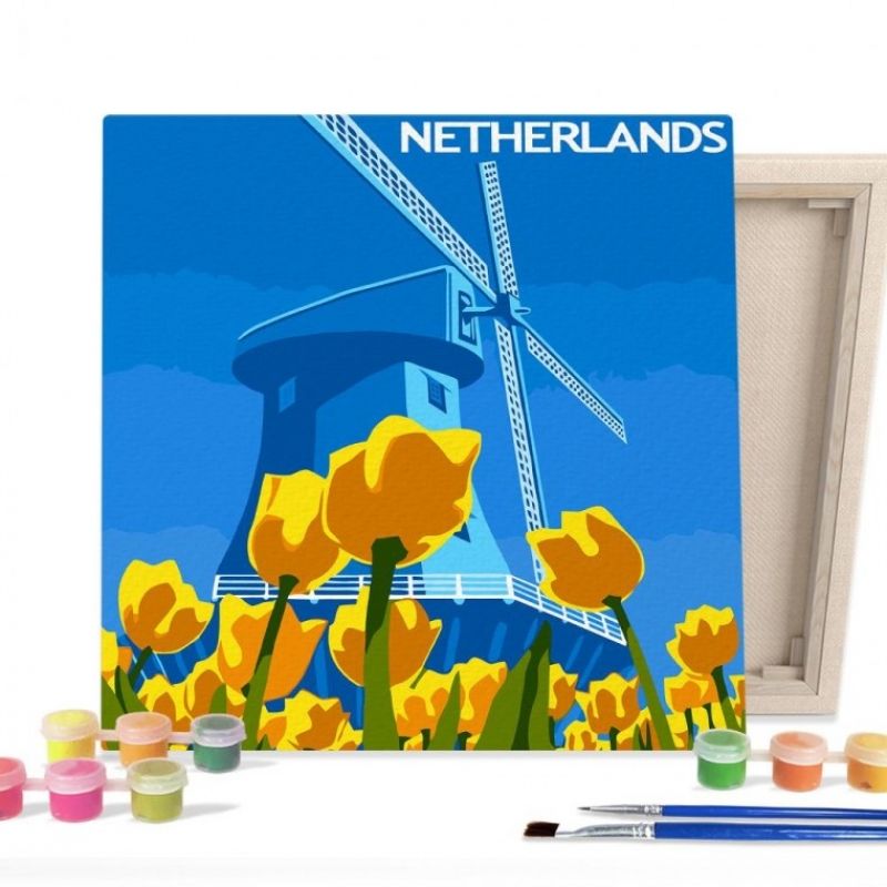 DIY 페인팅 그림 그리기 색칠하기 랜드마크 네덜란드 튤립 25X25 이미지