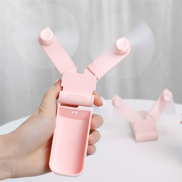 폴딩 포켓형 휴대용 선풍기 핑크 이미지